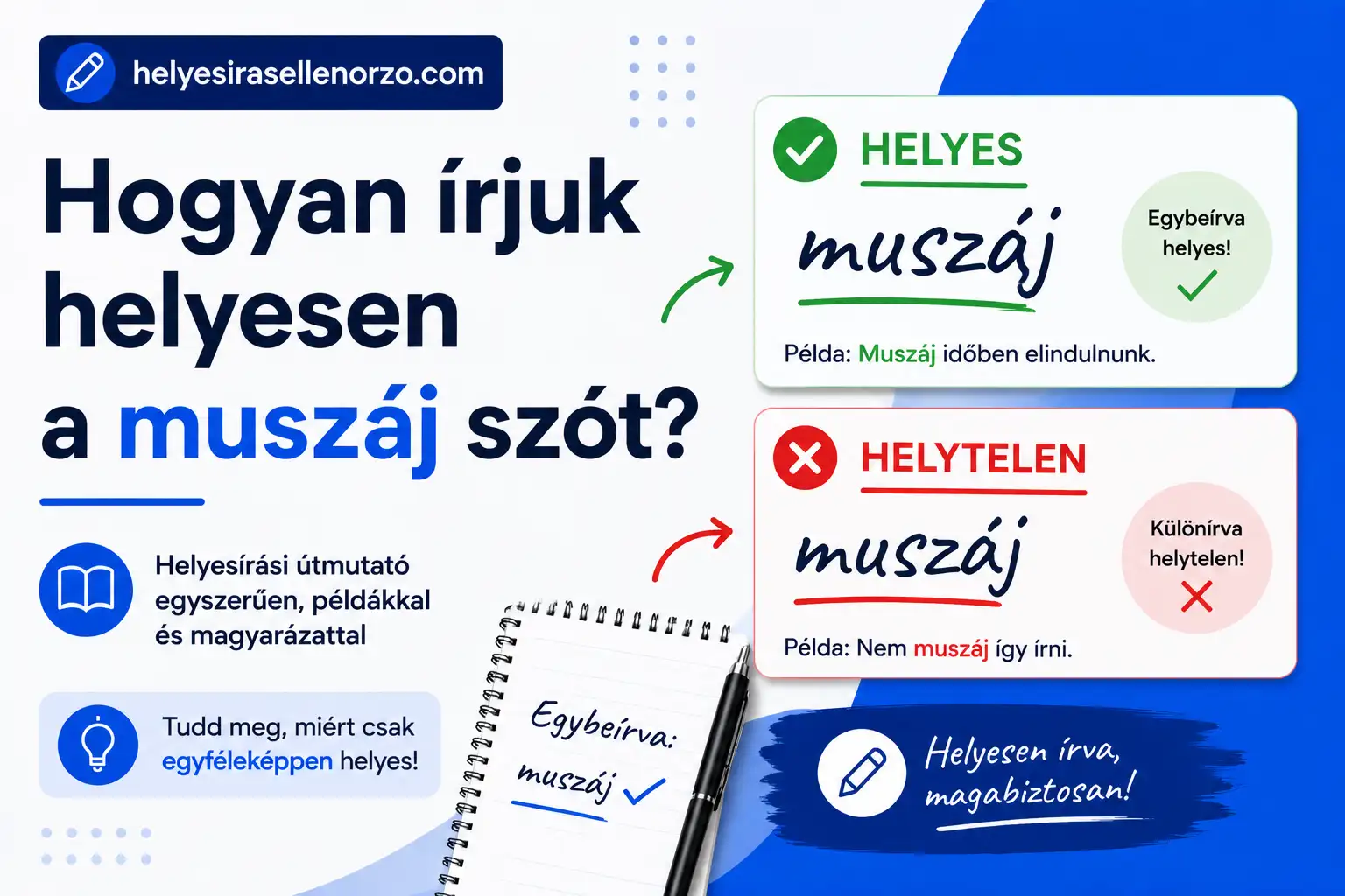 Hogyan írjuk helyesen a muszáj szót? Magyar helyesírási útmutató példákkal és magyarázattal